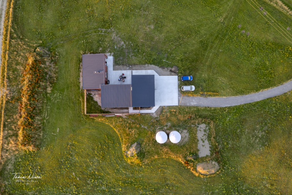 drone photography Taranaki rural homes and mountain